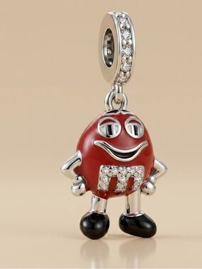 M&M'S Red Enamel & Crystal Sterling Character Charm